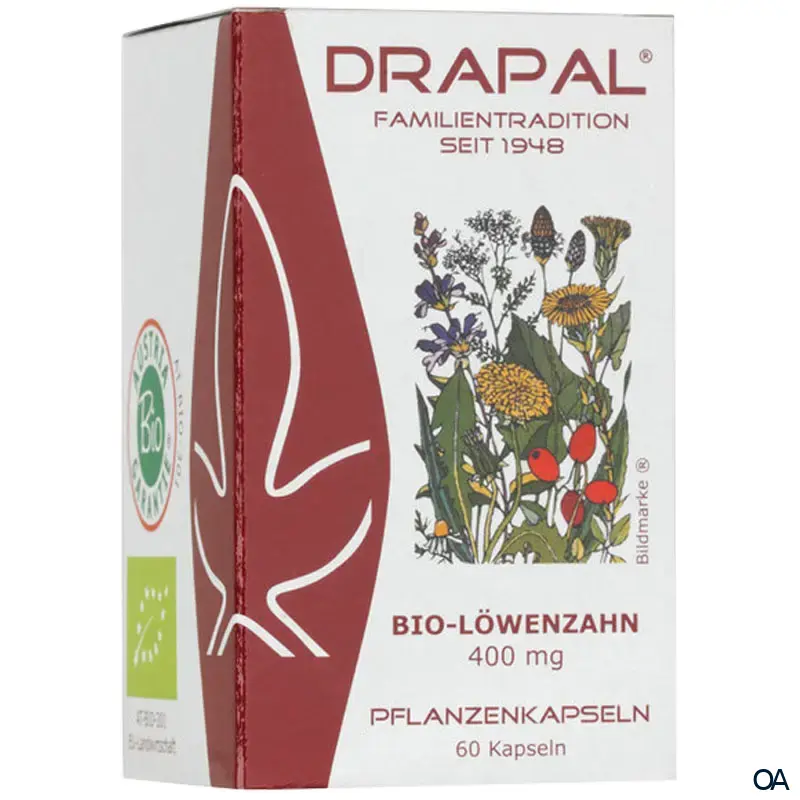 DRAPAL® BIO-Löwenzahn 400 mg Pflanzenkapseln DRAPAL® BIO-Löwenzahn 400 mg Pflanzenkapseln