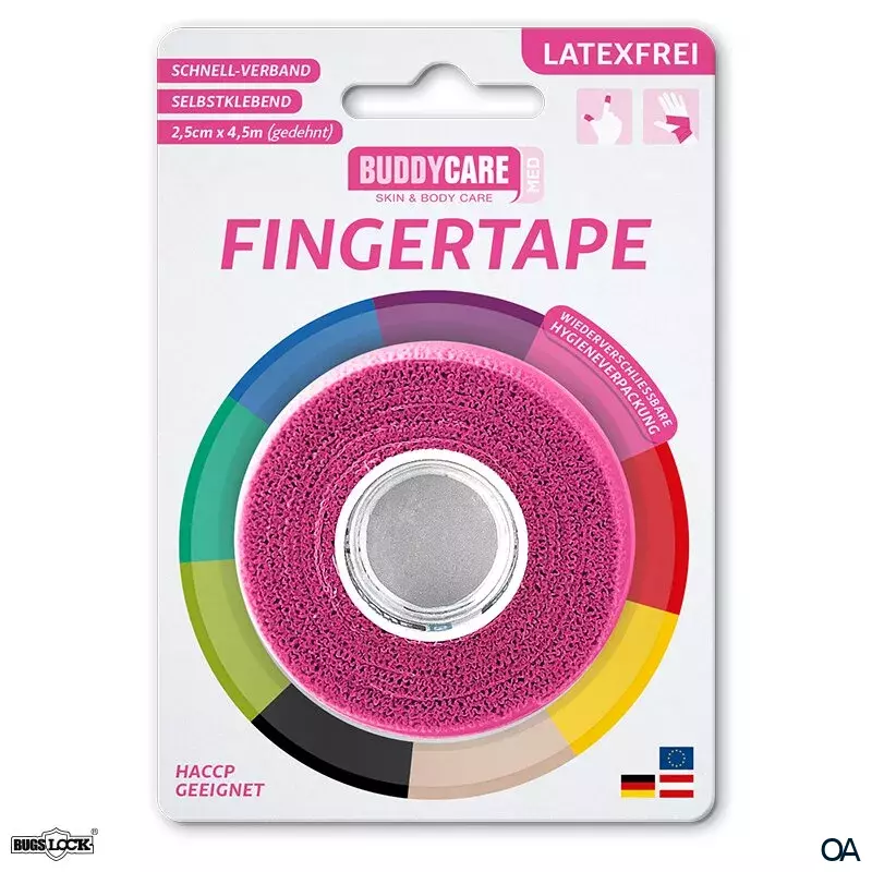BUDDYCARE® MED Fingertape Pink 2,5 cm x 4,5 m