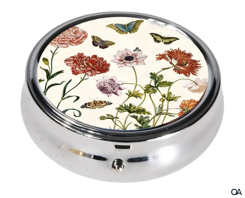 Fridolin Pillendose rund mit Spiegel Maria Sibylla Merian