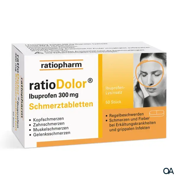 ratioDolor® Ibuprofen 300 mg Schmerztabletten