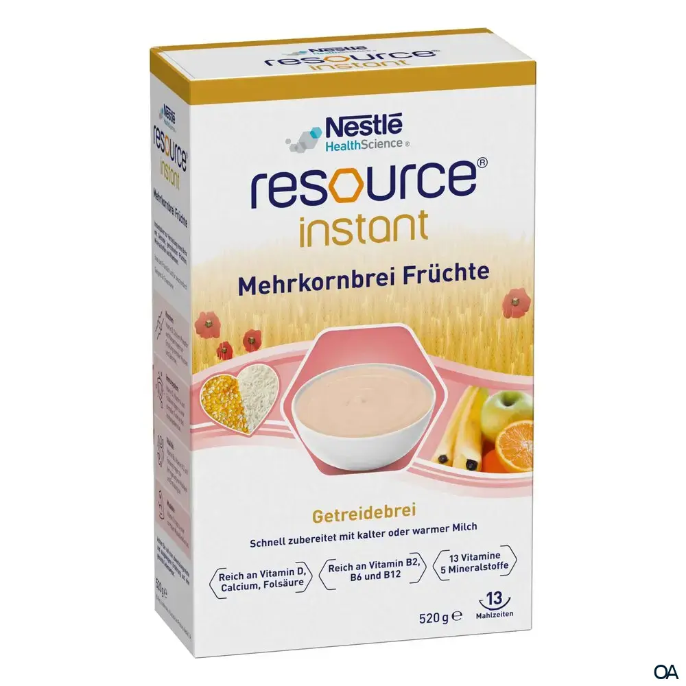 Nestle resource® instant Mehrkornbrei Früchte 520g Nestle resource® instant Mehrkornbrei Früchte 520g