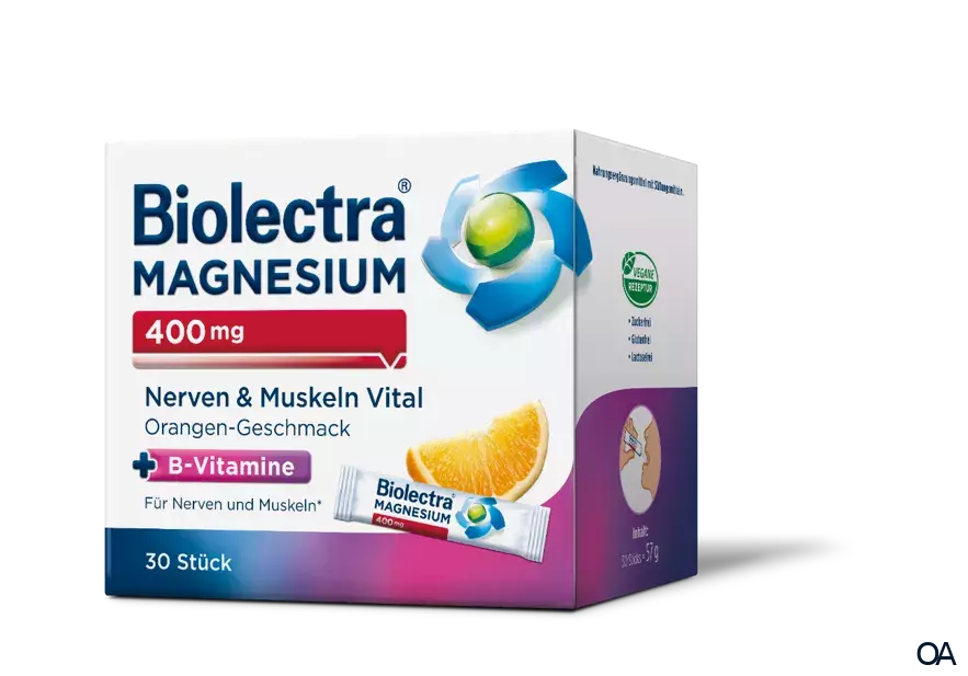 Biolectra® Magnesium 400 mg Nerven & Muskeln Vital Sticks Biolectra® Magnesium 400 mg Nerven & Muskeln Vital Sticks