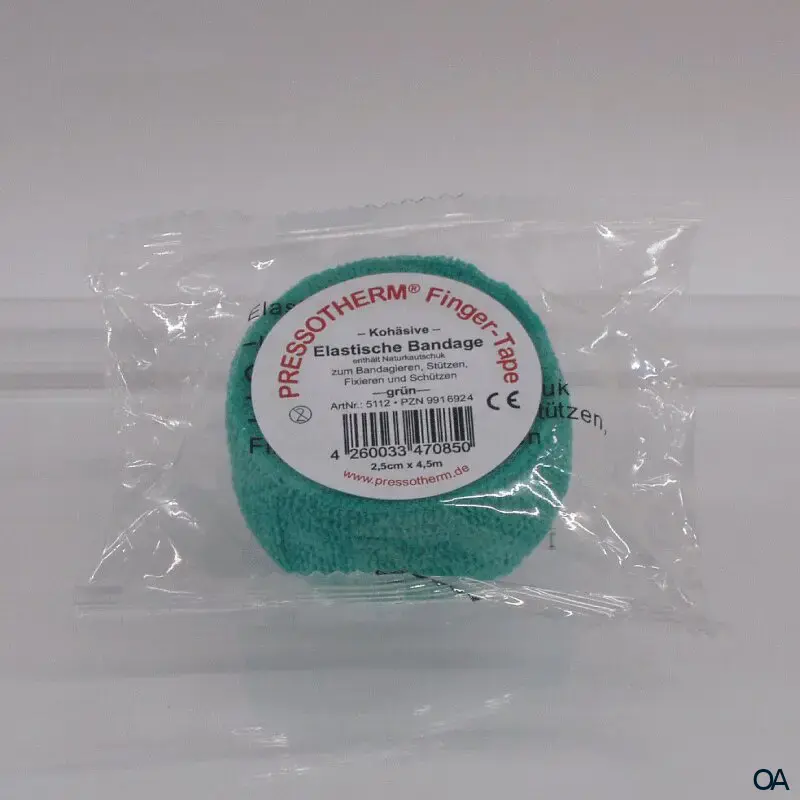 Pressotherm® Finger-Tape Kohäsive Elastische Bandage, 2,5 cm x 4,5 m - Grün Pressotherm® Finger-Tape Kohäsive Elastische Bandage, 2,5 cm x 4,5 m - Grün