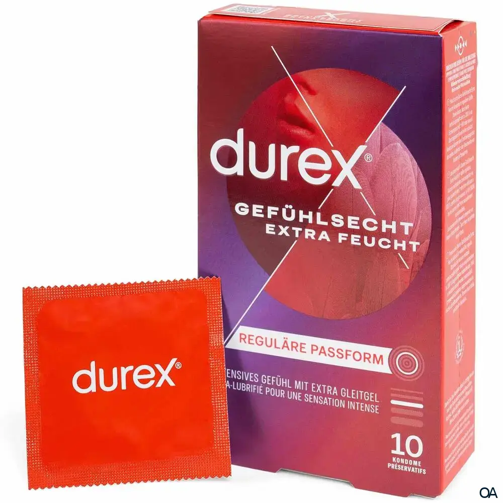 Durex Gefühlsecht Extra Feucht Kondome, Ø 56mm, 195mm