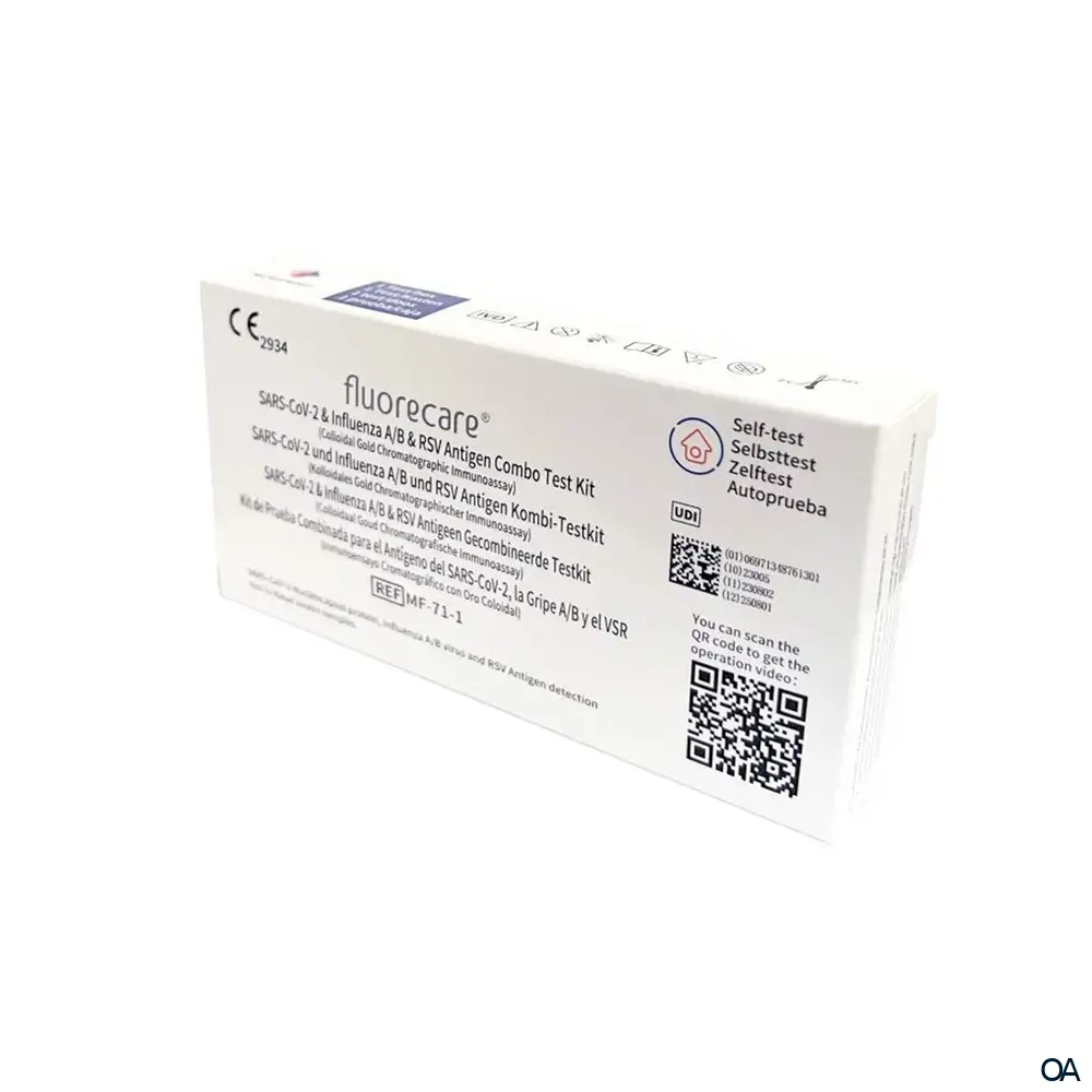 fluorecare® Influenza A+B & Covid-19 & RSV Antigen Selbsttest 4 in 1 Kombitest
