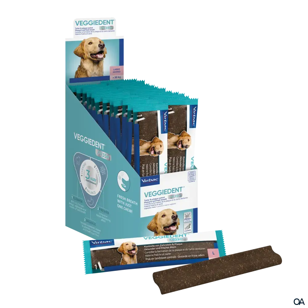 Veggiedent Fr3sh Single L - Kaustreifen für Hunde über 30 kg Körpergewicht