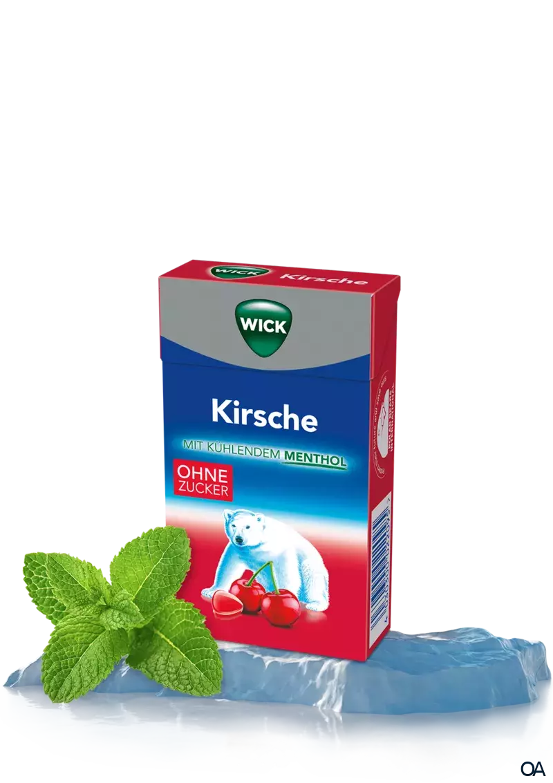 Wick Kirsche Hustenbonbons mit Eukalyptus Wick Kirsche Hustenbonbons mit Eukalyptus