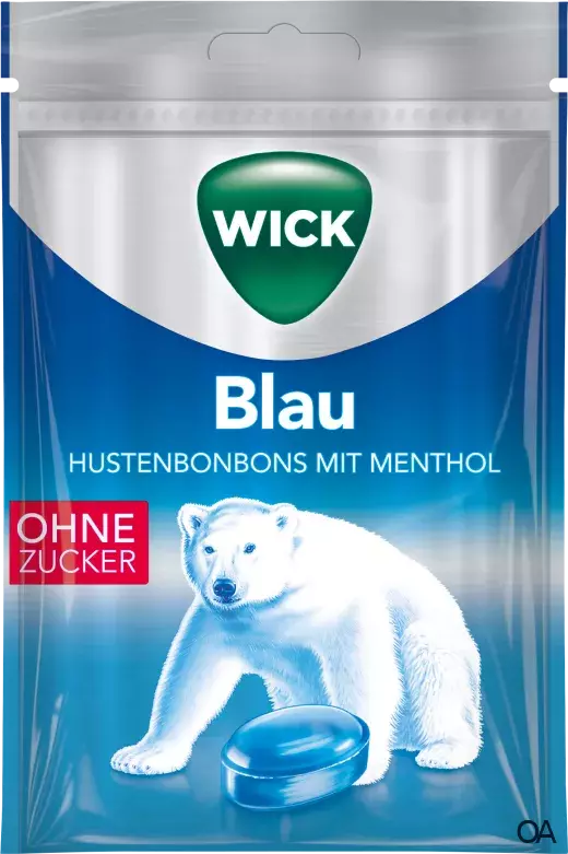 Wick Blau Hustenbonbons mit Menthol - ohne Zucker