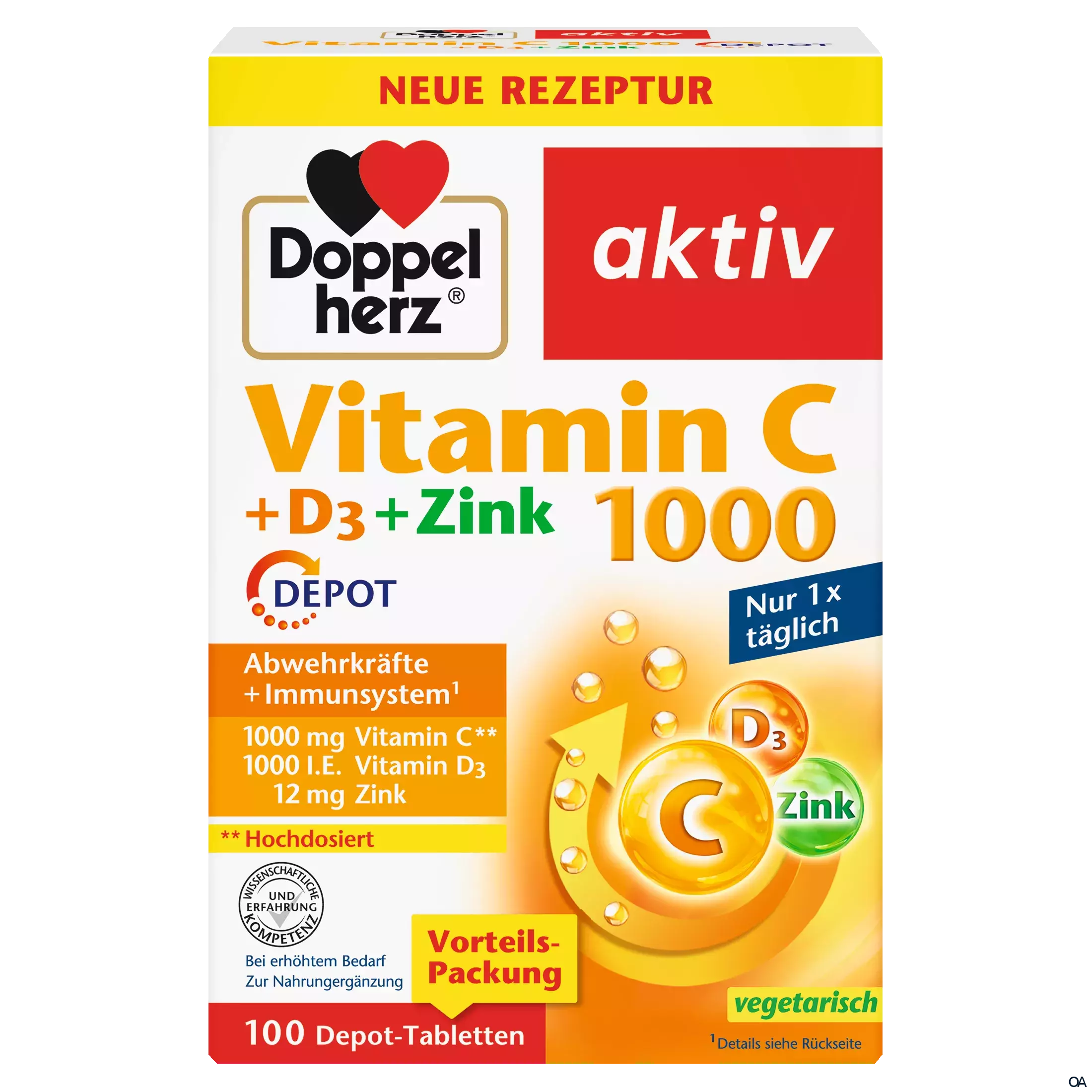 Doppelherz aktiv Vitamin C 1000 + D3 + Zink DEPOT Tabletten