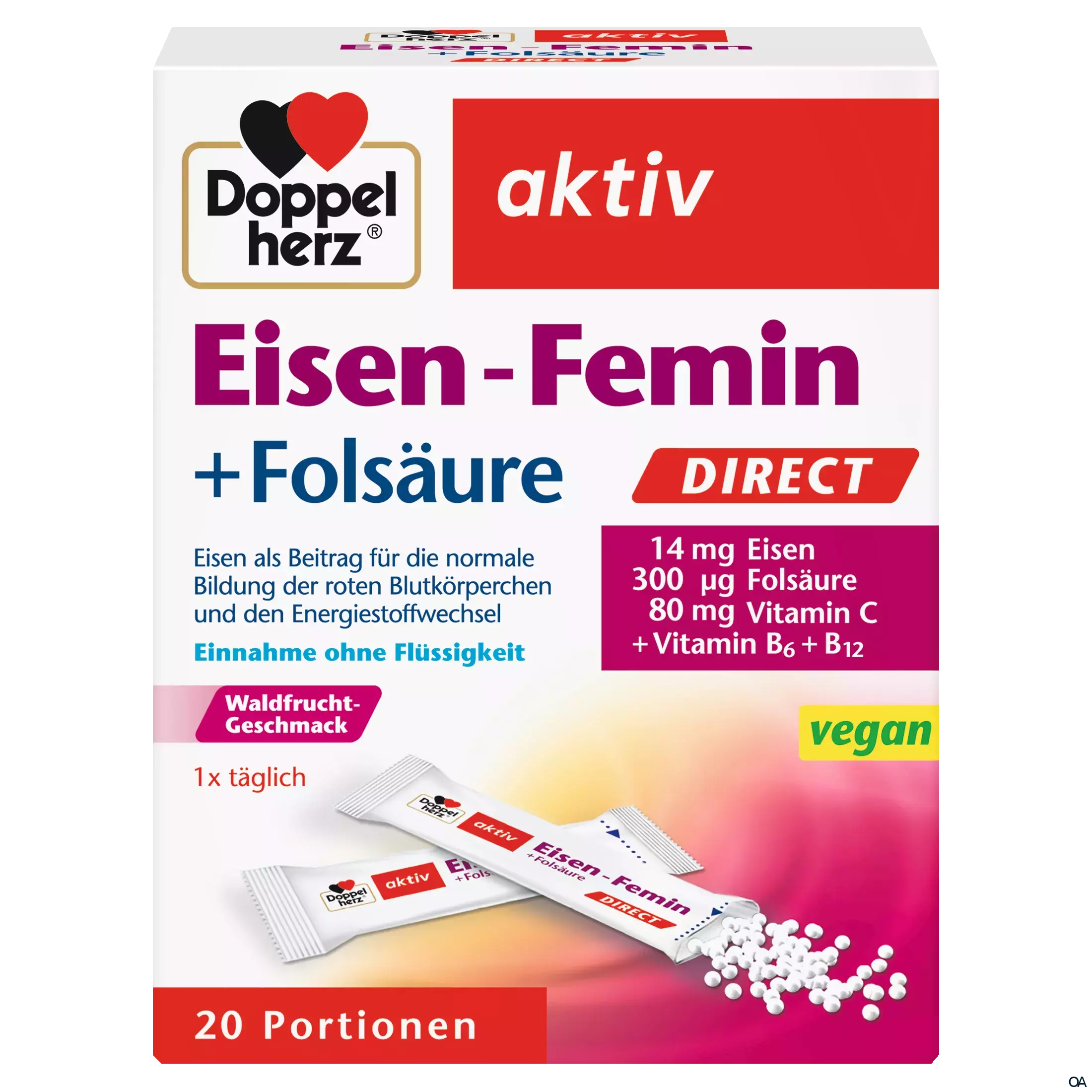 Doppelherz aktiv Eisen-Femin + Folsäure DIRECT Sticks