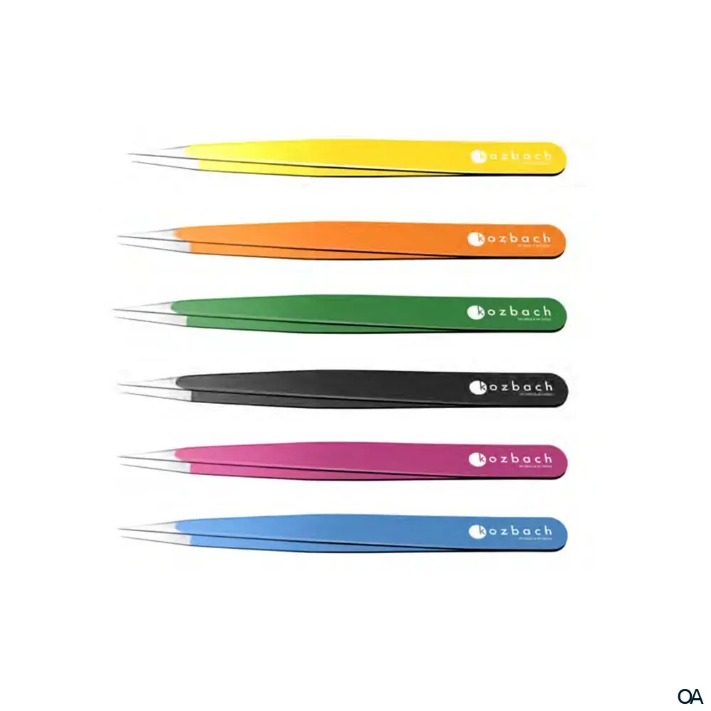 Kozbach Pharma 122CR Pinzette, spitz, 9 cm, color, rostfrei