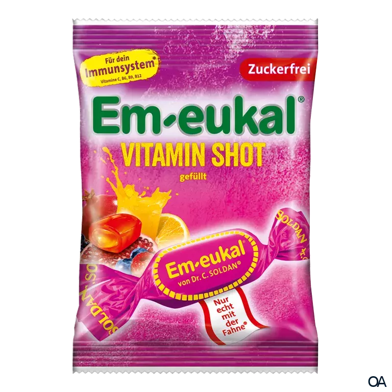 Em-eukal Vitamin Shot Bonbons, gefüllt, zuckerfrei