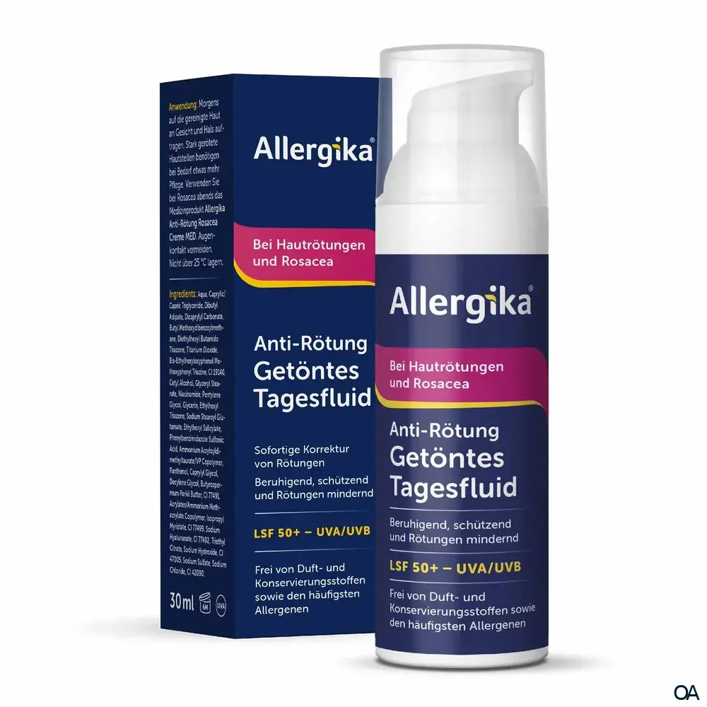 Allergika Anti-Rötung Getöntes Tagesfluid LSF 50+ | bei Hautrötungen und Rosacea