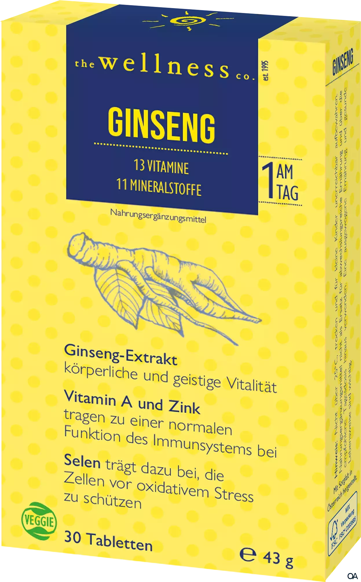 Wellness GINSENG + VITAMINE + MINERALSTOFFE Tabletten