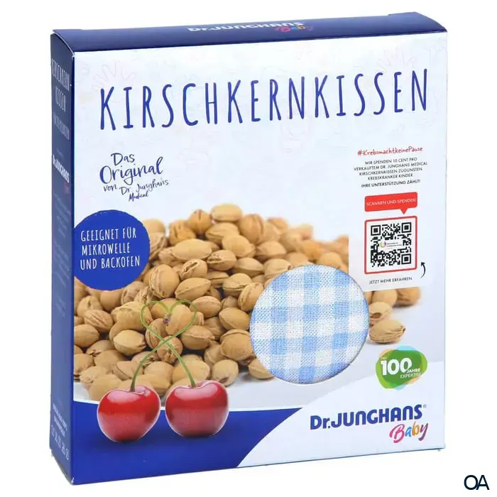 Dr. Junghans Kirschkernkissen Kids 10 x 10 cm, weiß-blau kariert