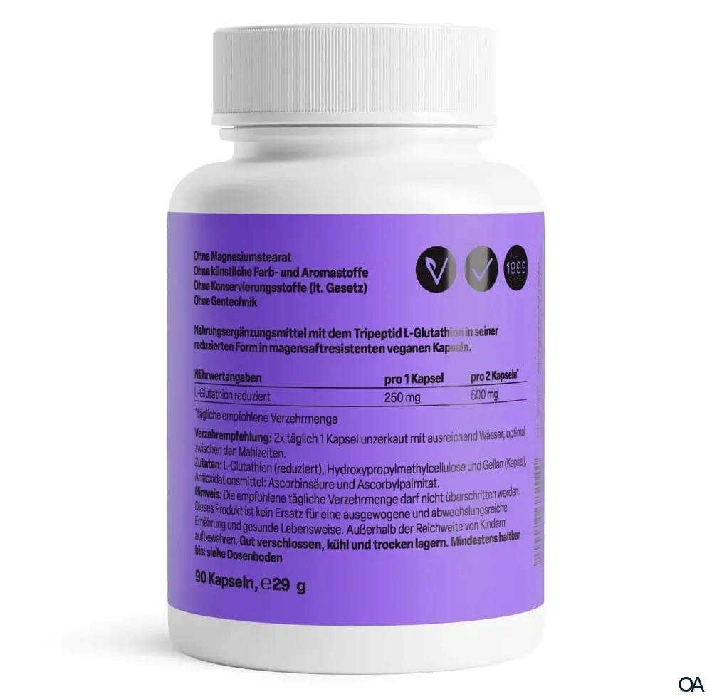 ZeinPharma Reduziertes L-Glutathion 250 mg Kapseln