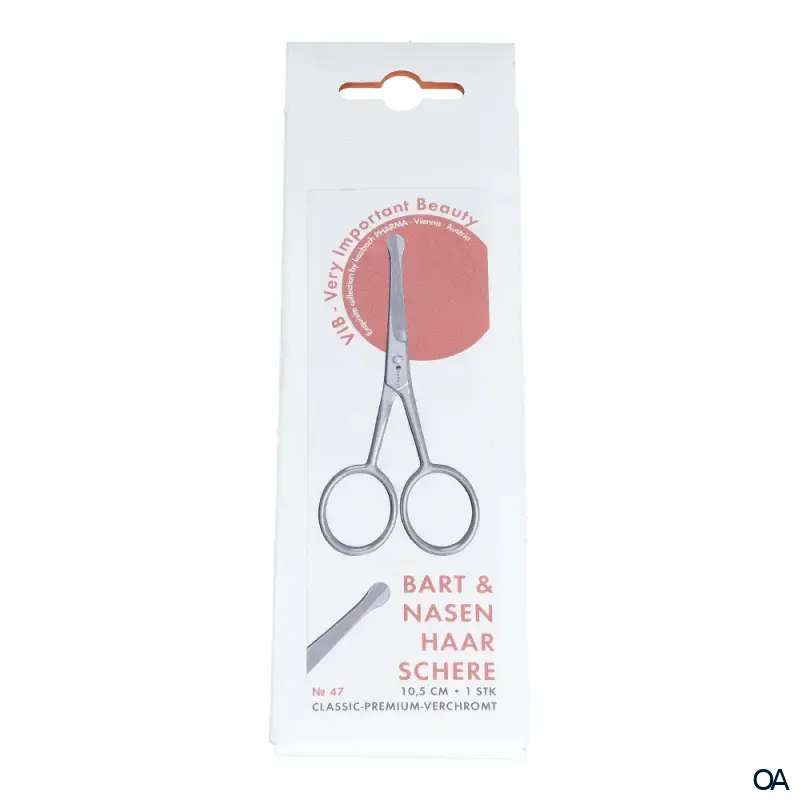 Kozbach Pharma 47 Bart-, Nasenhaarschere Spitze abgerundet, verchromt