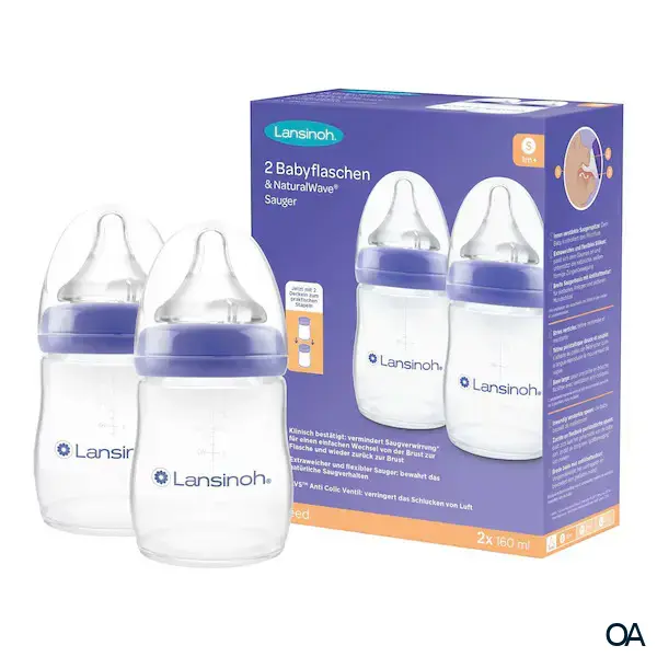 Lansinoh® Babyflaschen mit NaturalWave® Sauger (Größe Small) 2 x 160 ml
