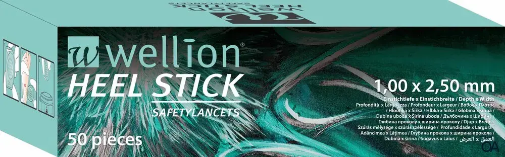 Wellion Heel Stick Safety Lancets 1,00 x 2,50 mm