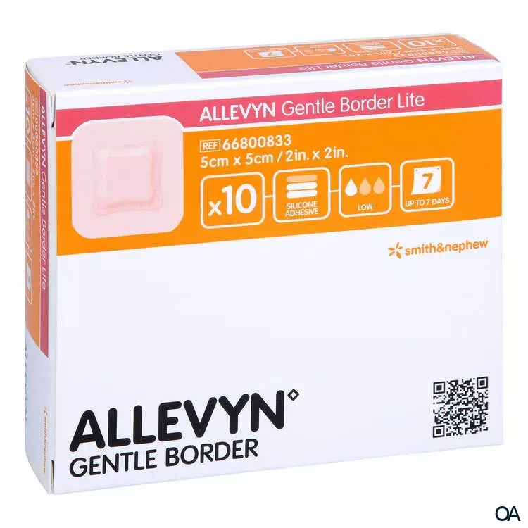 ALLEVYN GENTLE BORDER LITE haftender Silikon-Schaumverband steril, 5 x 5 cm ALLEVYN GENTLE BORDER LITE haftender Silikon-Schaumverband steril, 5 x 5 cm