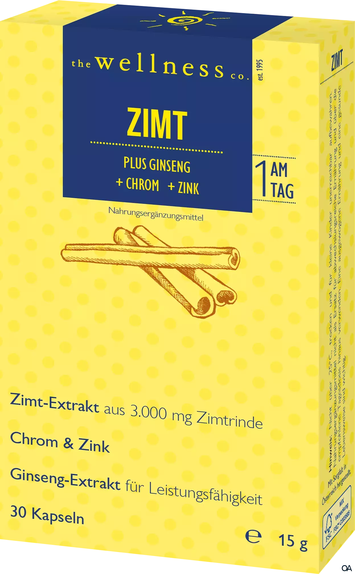 Wellness ZIMT + GINSENG + CHROM + ZINK Kapseln