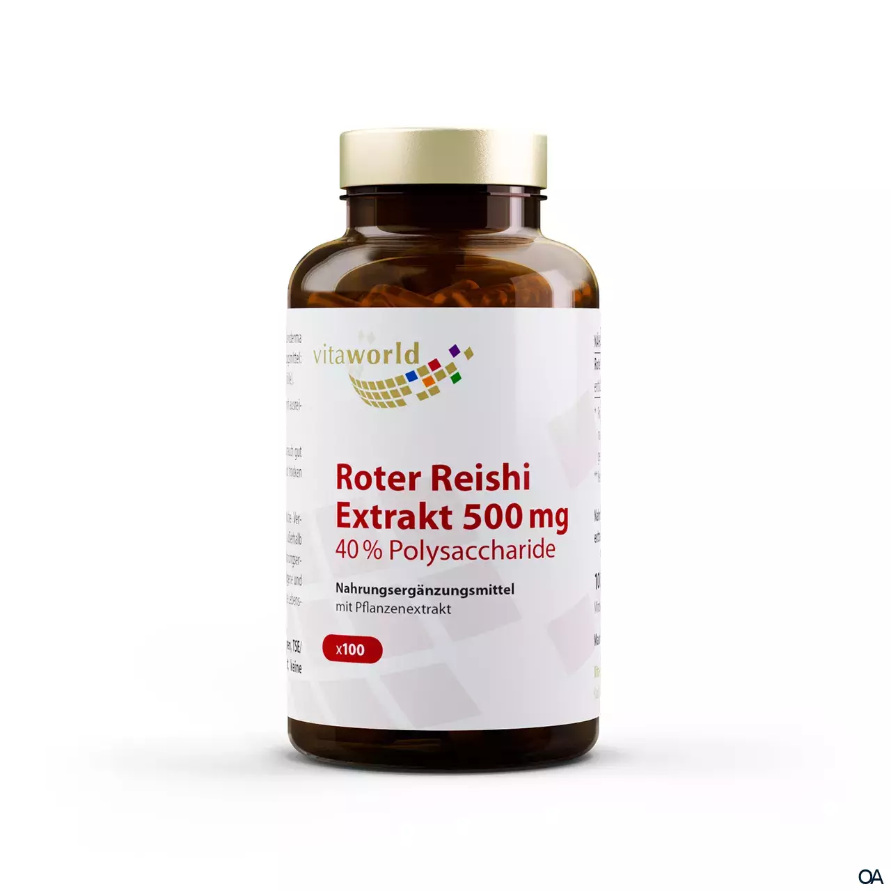 Vitaworld Roter Reishi Extrakt 500 mg 40% Polysaccharide Kapseln