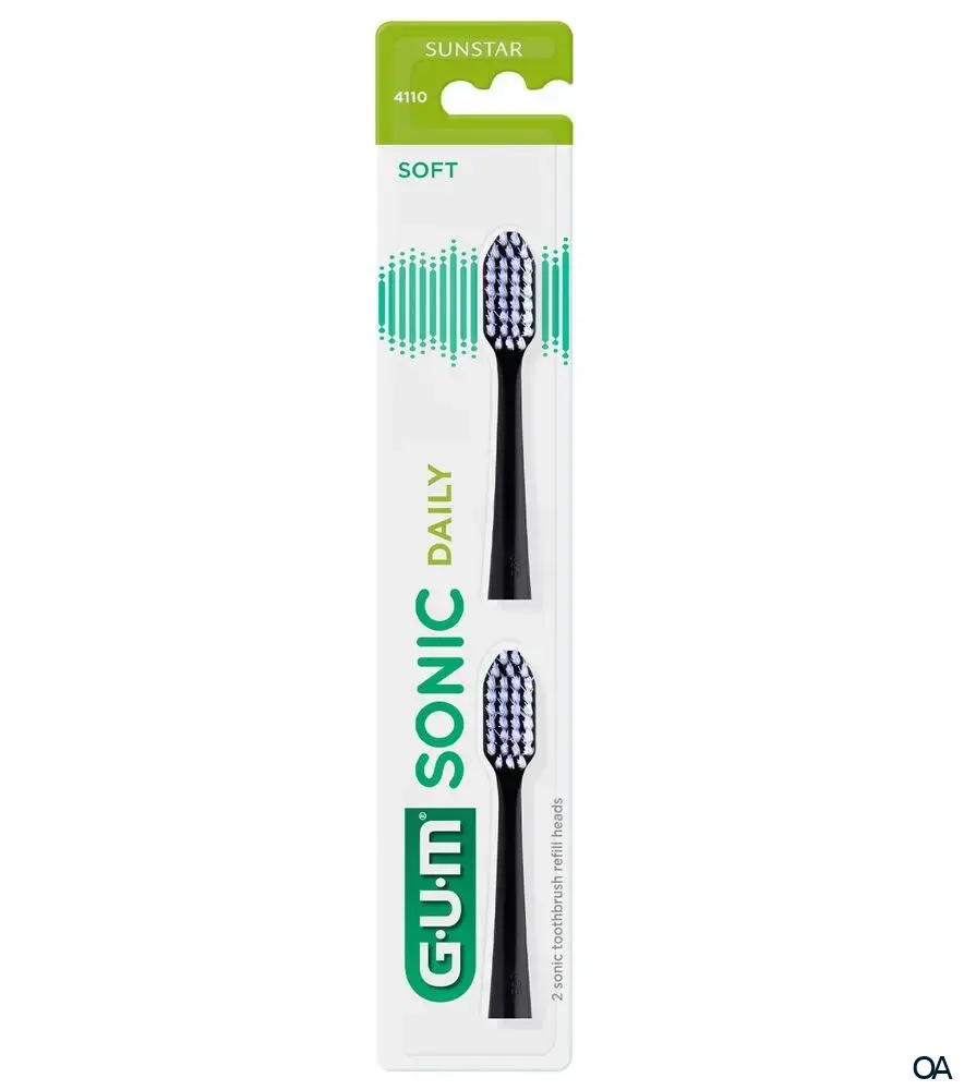 GUM® SONIC DAILY Ersatzbürstenköpfe - Schwarz