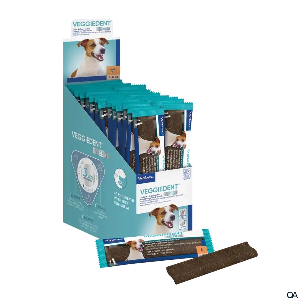 Veggiedent Fr3sh Single S - Kaustreifen für Hunde von 5 bis 10 kg Körpergewicht