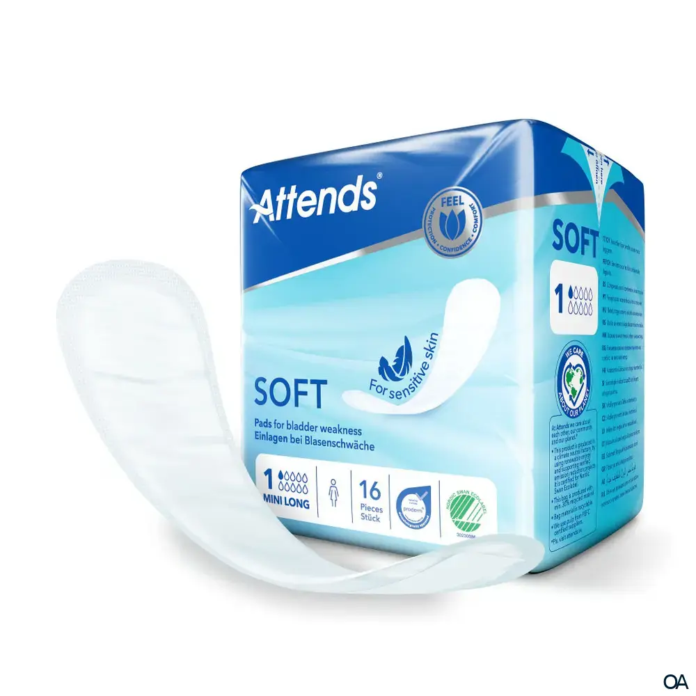 Attends Soft 1 Mini Long Inkontinenzeinlagen bei Blasenschwäche