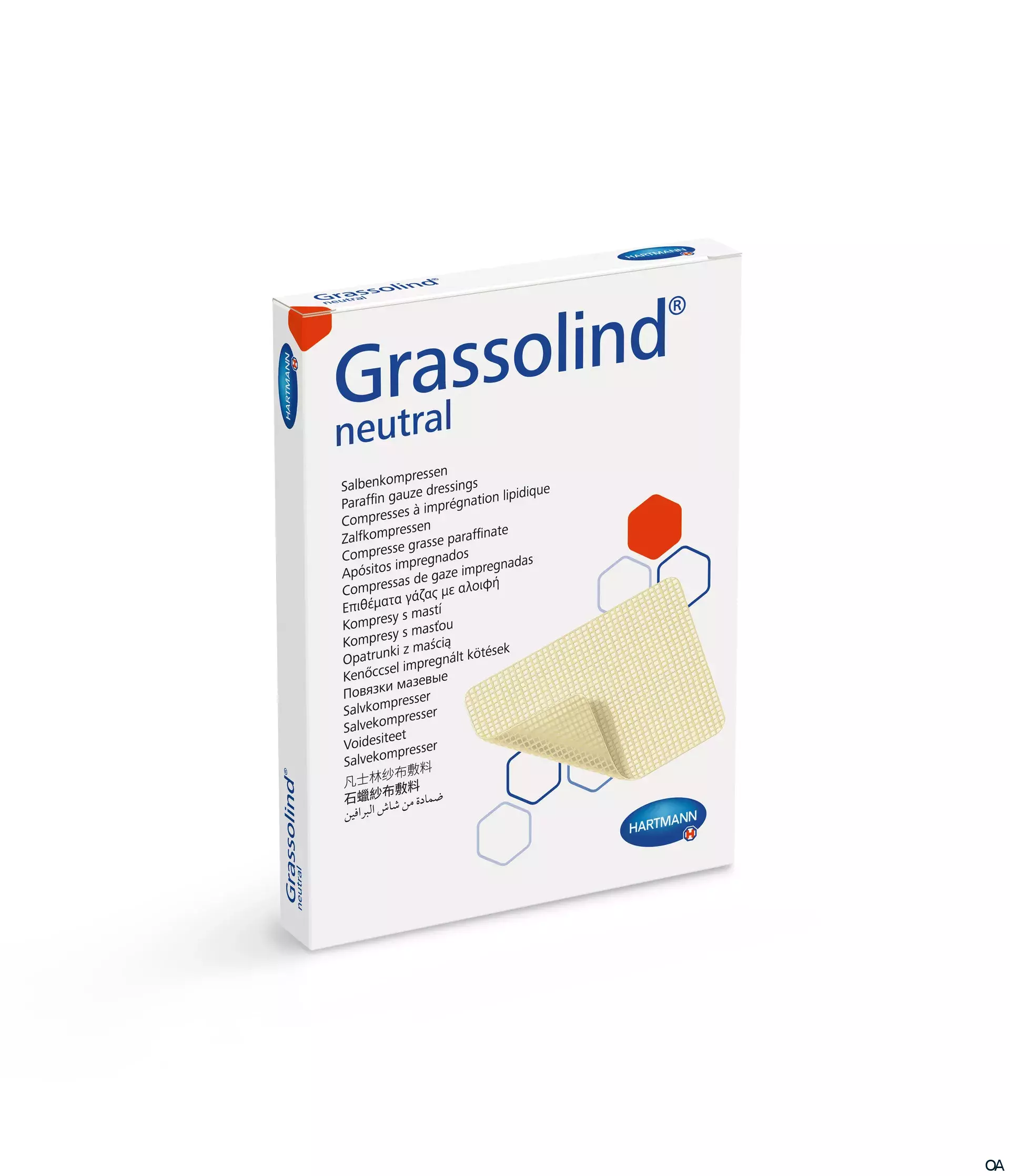 Grassolind® Salbenkompressen steril, einzeln eingesiegelt, 10 x 20 cm