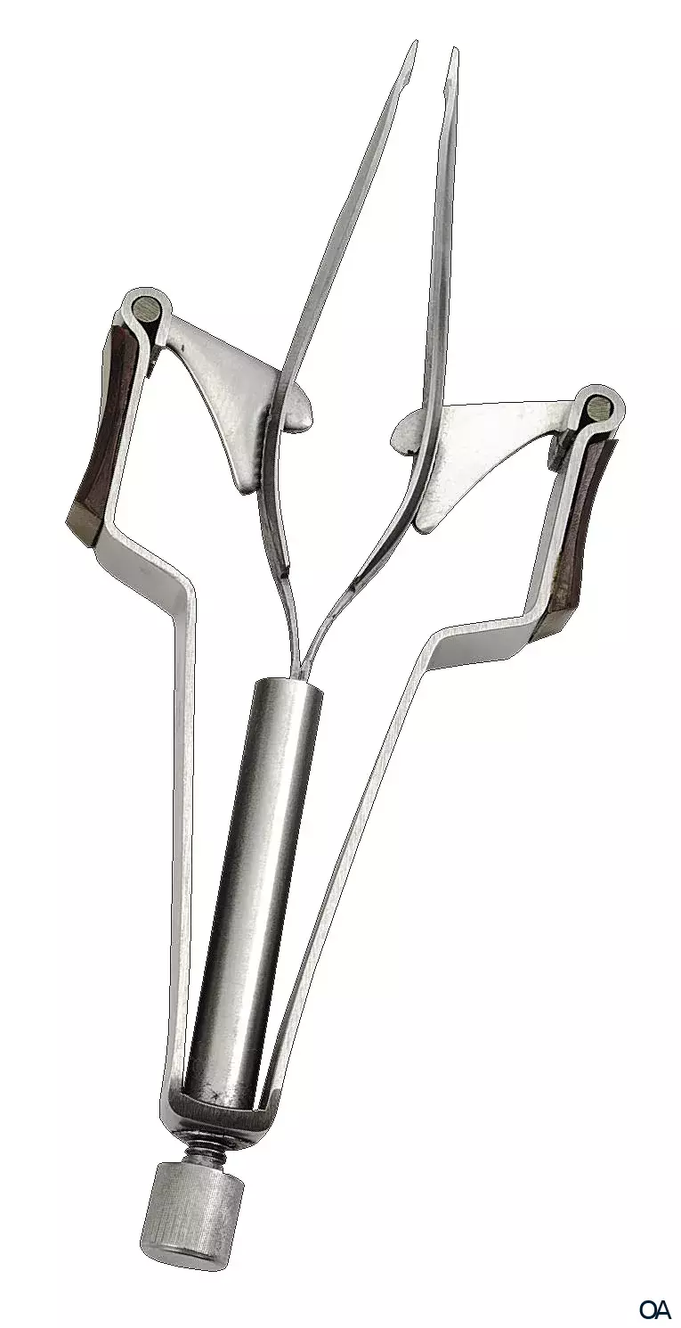 Hans Kniebes Automatik-Pinzette mit Stellschraube, Rostfrei