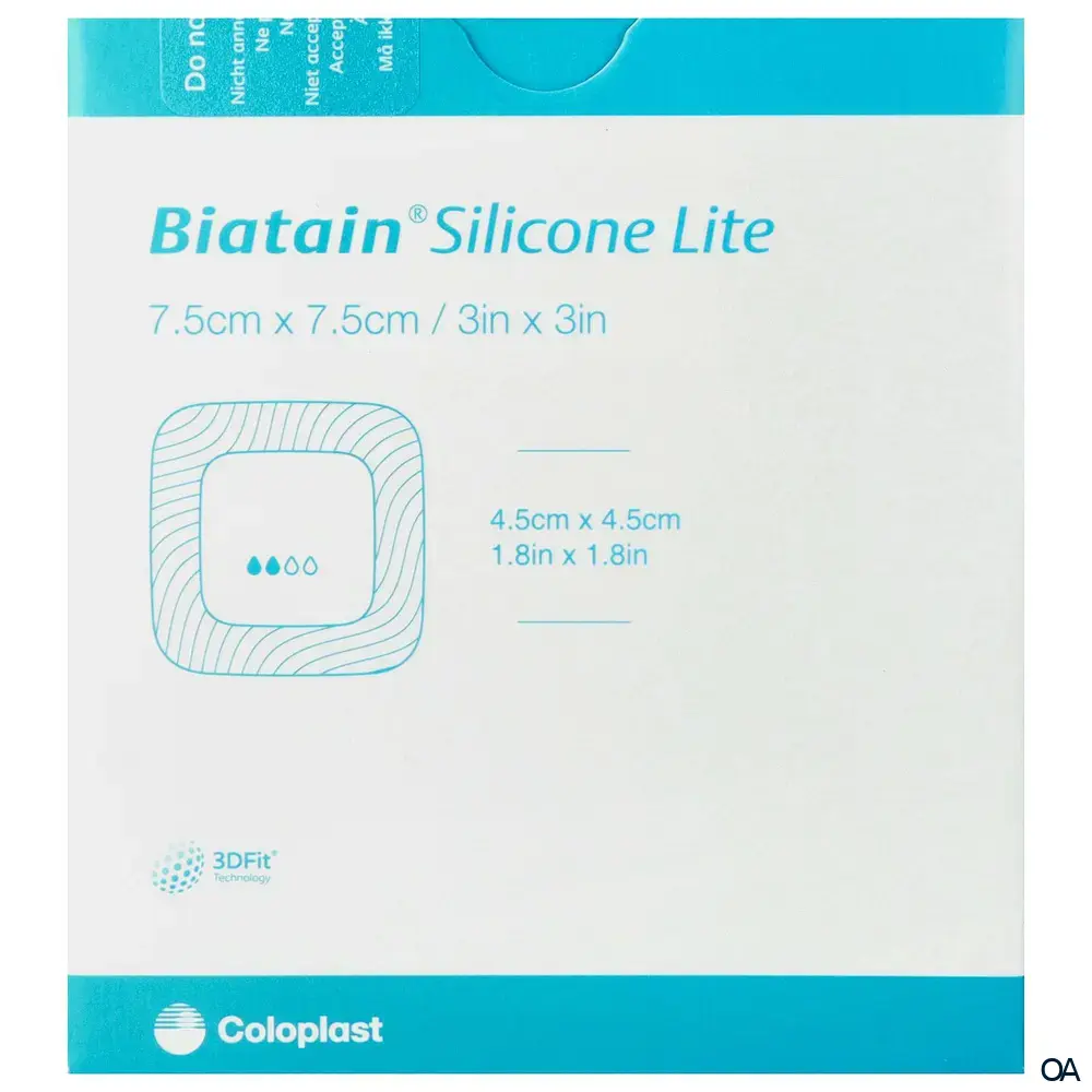 Biatain® Silicone Lite Schaumverband steril, 7,5 x 7,5 cm