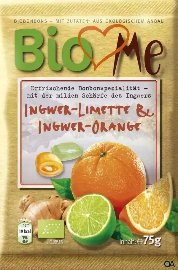 BIO loves Me Gefüllte Bio-Bonbons mit Ingwer-Limette & Ingwer-Orange Geschmack