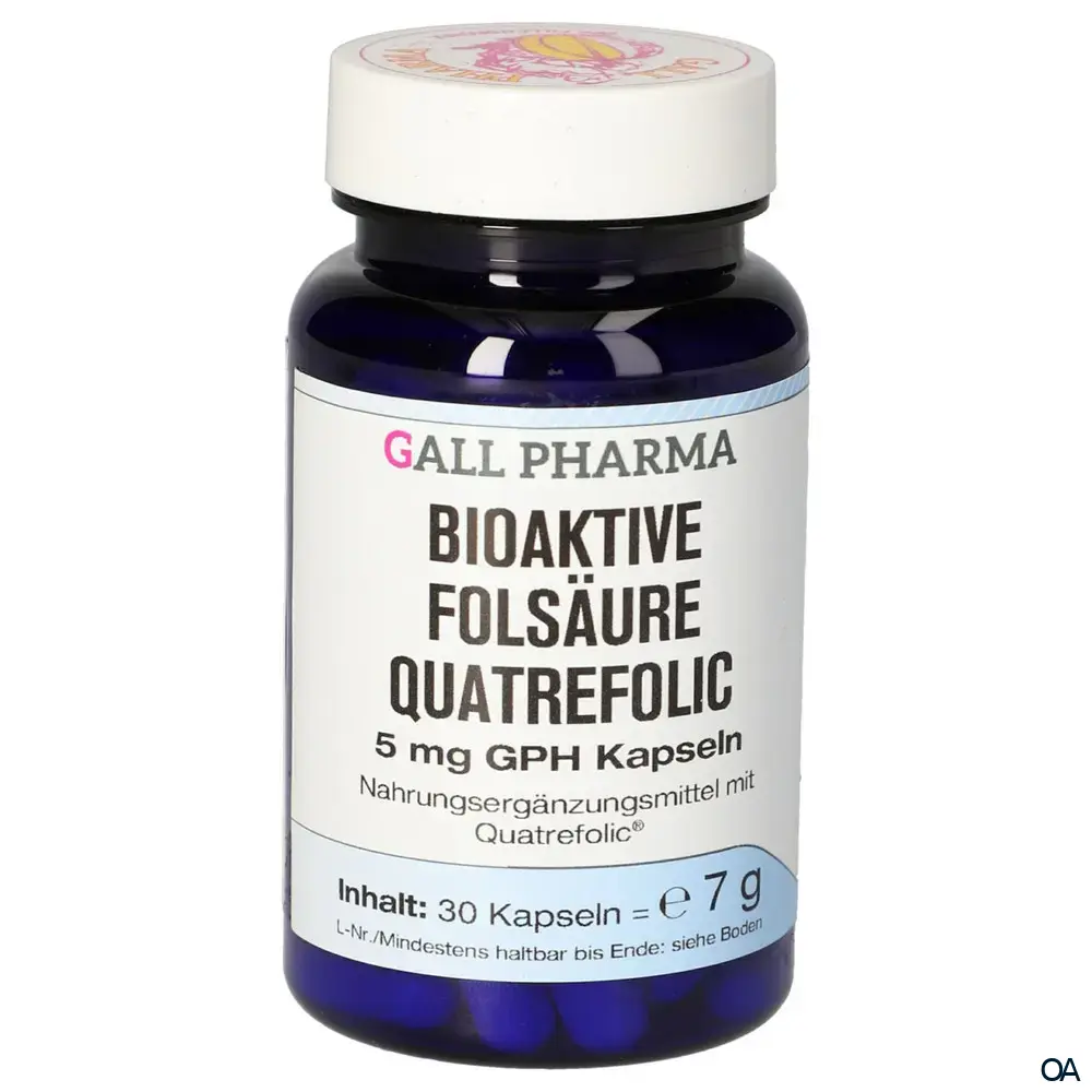 Gall Pharma Bioaktive Folsäure Quatrefolic 5 mg Kapseln