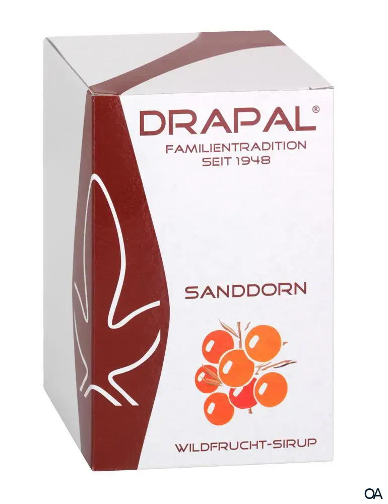 DRAPAL® Sanddorn Wildfruchtsirup Glas mit Faltschachtel