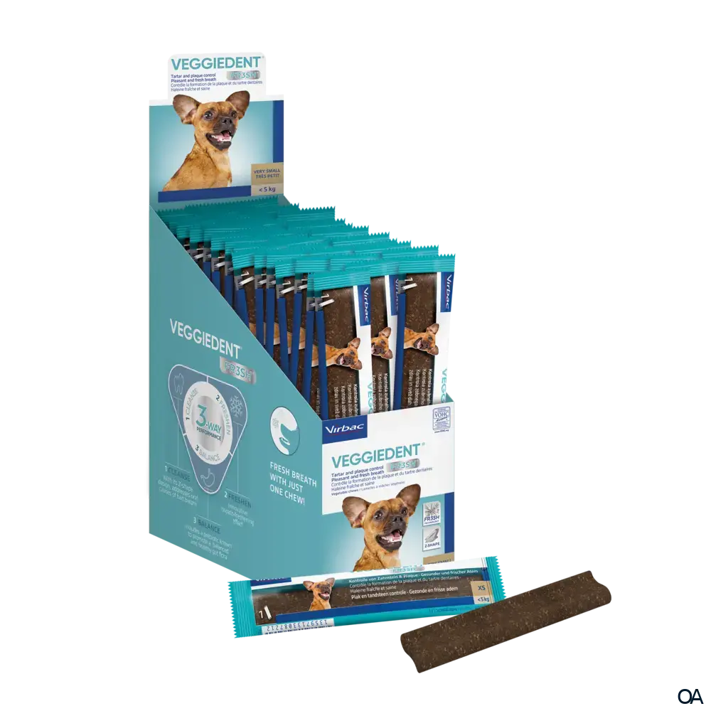Veggiedent Fr3sh Single XS - Kaustreifen für Hunde bis 5 kg Körpergewicht