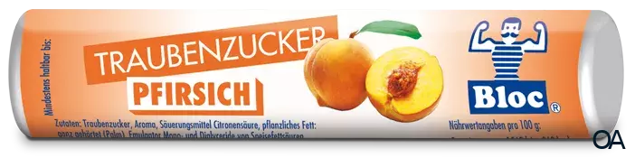 Bloc® Traubenzucker Pfirsich Rolle Bloc® Traubenzucker Pfirsich Rolle