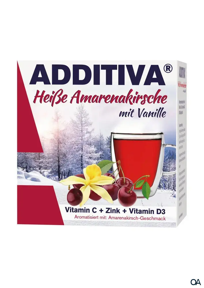 ADDITIVA® Heiße Amarenakirsche mit Vanille Heißgetränkepulver 10 g ADDITIVA® Heiße Amarenakirsche mit Vanille Heißgetränkepulver 10 g