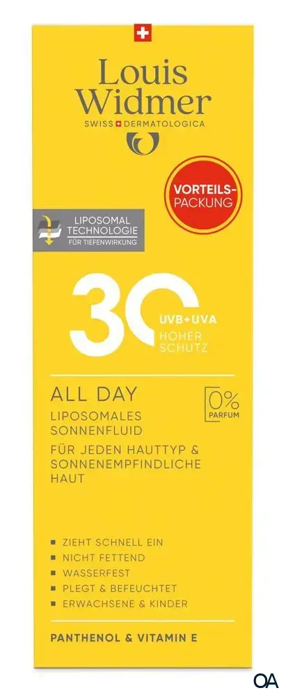Louis Widmer suncare All Day 30 Liposomales Sonnenfluid - ohne Parfum