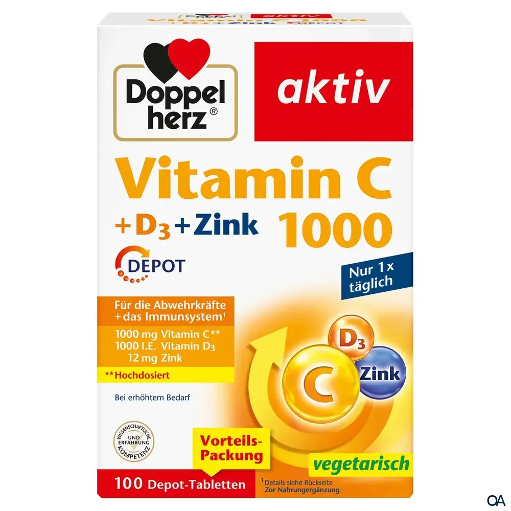 Doppelherz aktiv Vitamin C 1000 + D3 + Zink DEPOT Tabletten