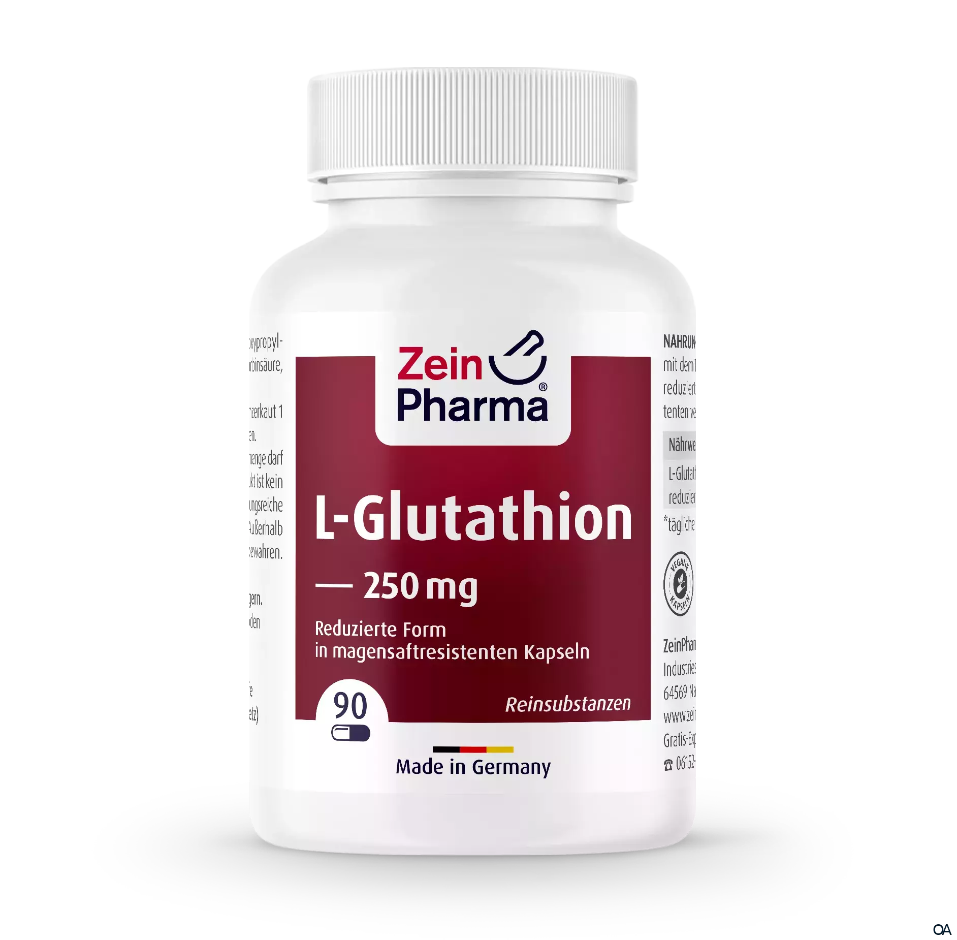 ZeinPharma Reduziertes L-Glutathion 250 mg Kapseln