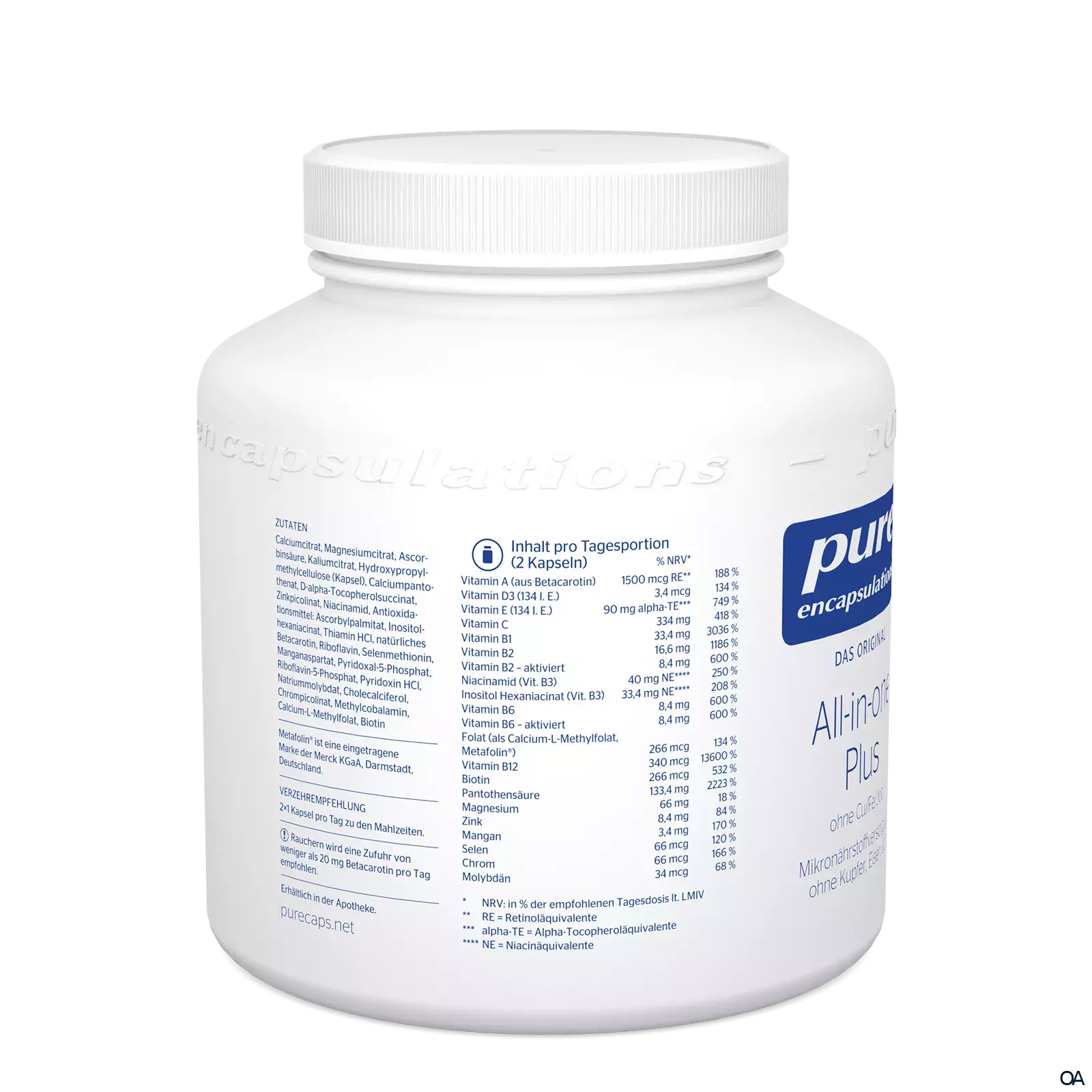 pure encapsulations® All-in-one Plus (ohne Cu/Fe/Jod) Kapseln