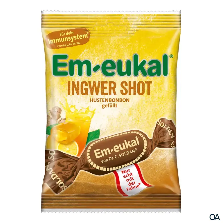 Em-eukal Ingwer Shot Hustenbonbons, gefüllt