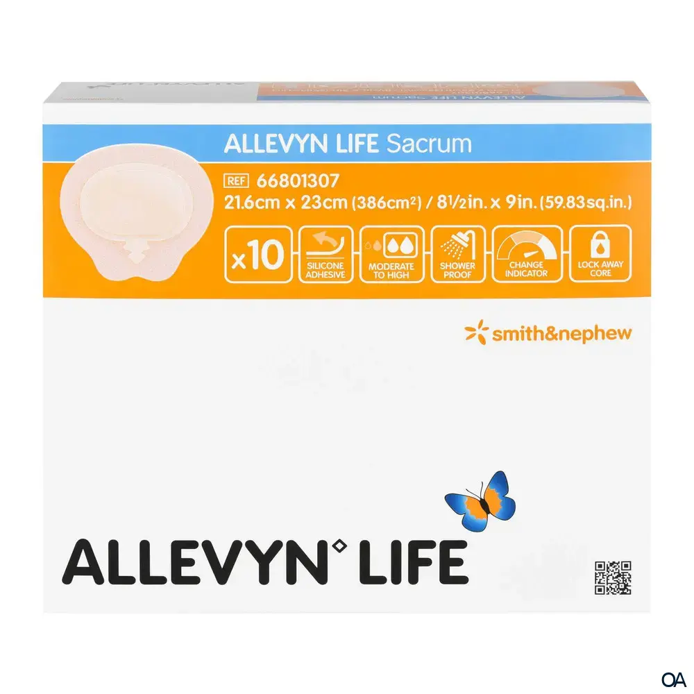ALLEVYN LIFE Sacrum Silikonschaumverband, steril, 21,6 x 23 cm ALLEVYN LIFE Sacrum Silikonschaumverband, steril, 21,6 x 23 cm
