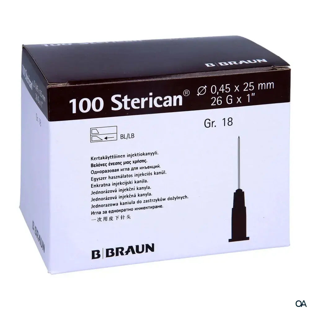 Sterican® Standard Gr.18 G26 x 1", Ø 0,45 x 25 mm, braun