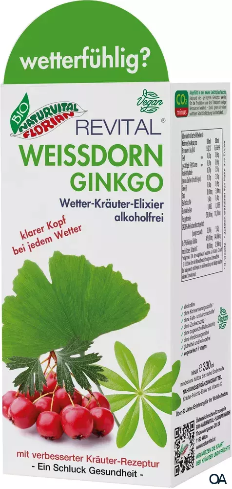 Bio Naturvital Florian Revital Weissdorn Ginkgo Kräuter-Früchte-Elixier