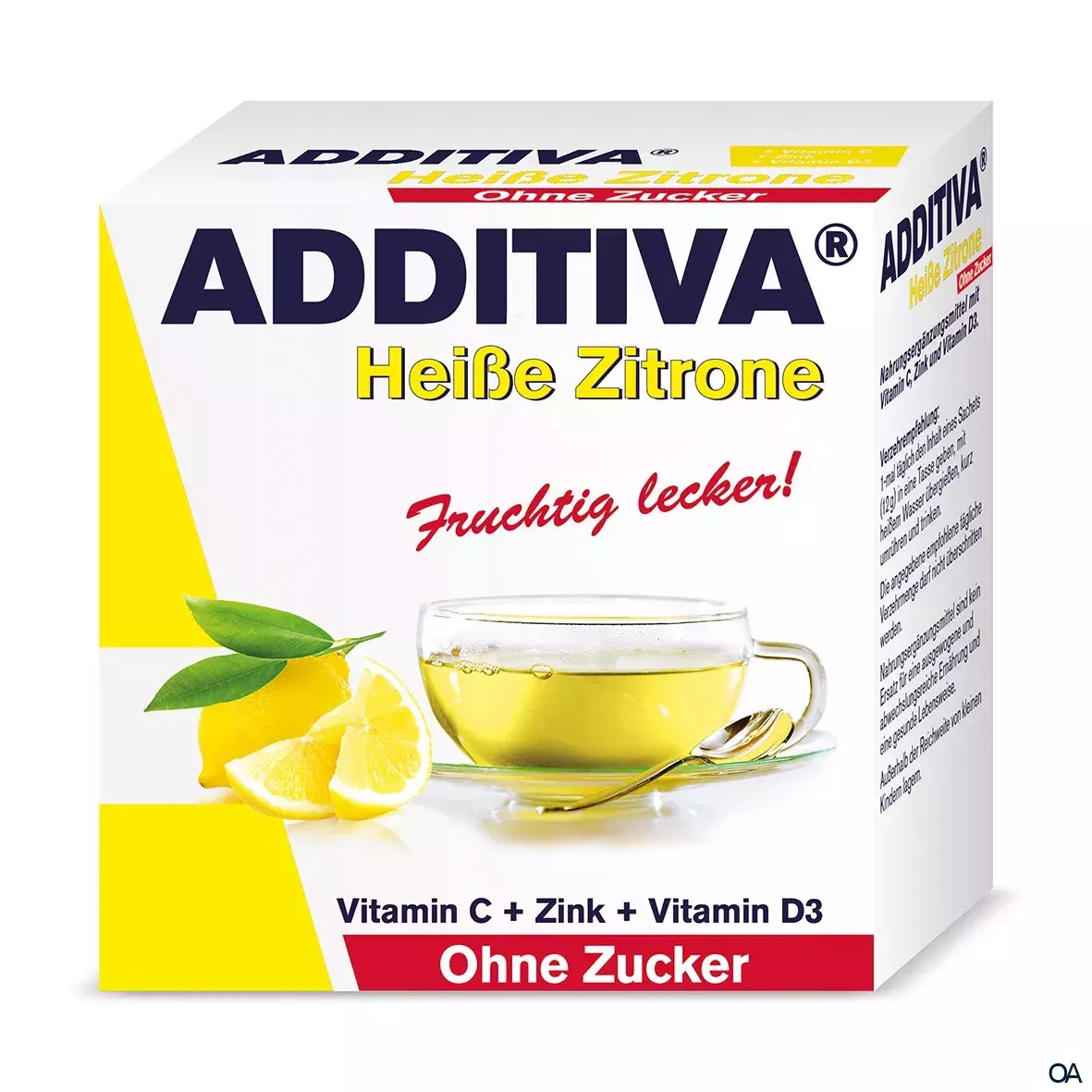 ADDITIVA® Heiße Zitrone Heißgetränkepulver ohne Zucker 10 g ADDITIVA® Heiße Zitrone Heißgetränkepulver ohne Zucker 10 g