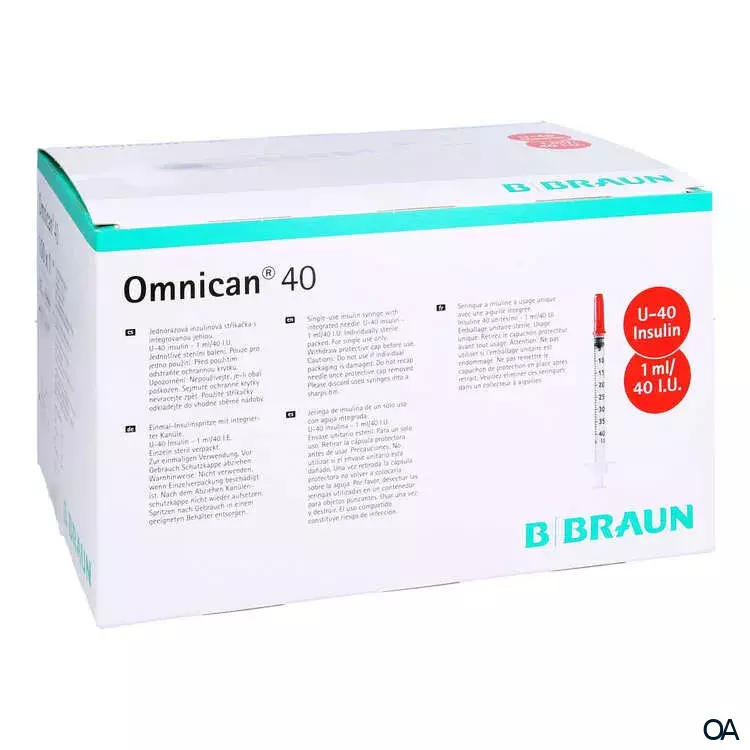 Omnican® 40 Insulin-Einmalspritzen, mit Kanüle G30 Ø 0,30 x 12 mm, 1 ml Omnican® 40 Insulin-Einmalspritzen, mit Kanüle G30 Ø 0,30 x 12 mm, 1 ml