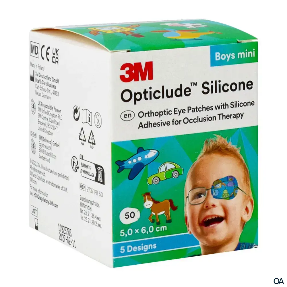 3M™ Opticlude™ Silicone Augenpflaster 2737 PB, Mini, Jungen, 5 × 6 cm