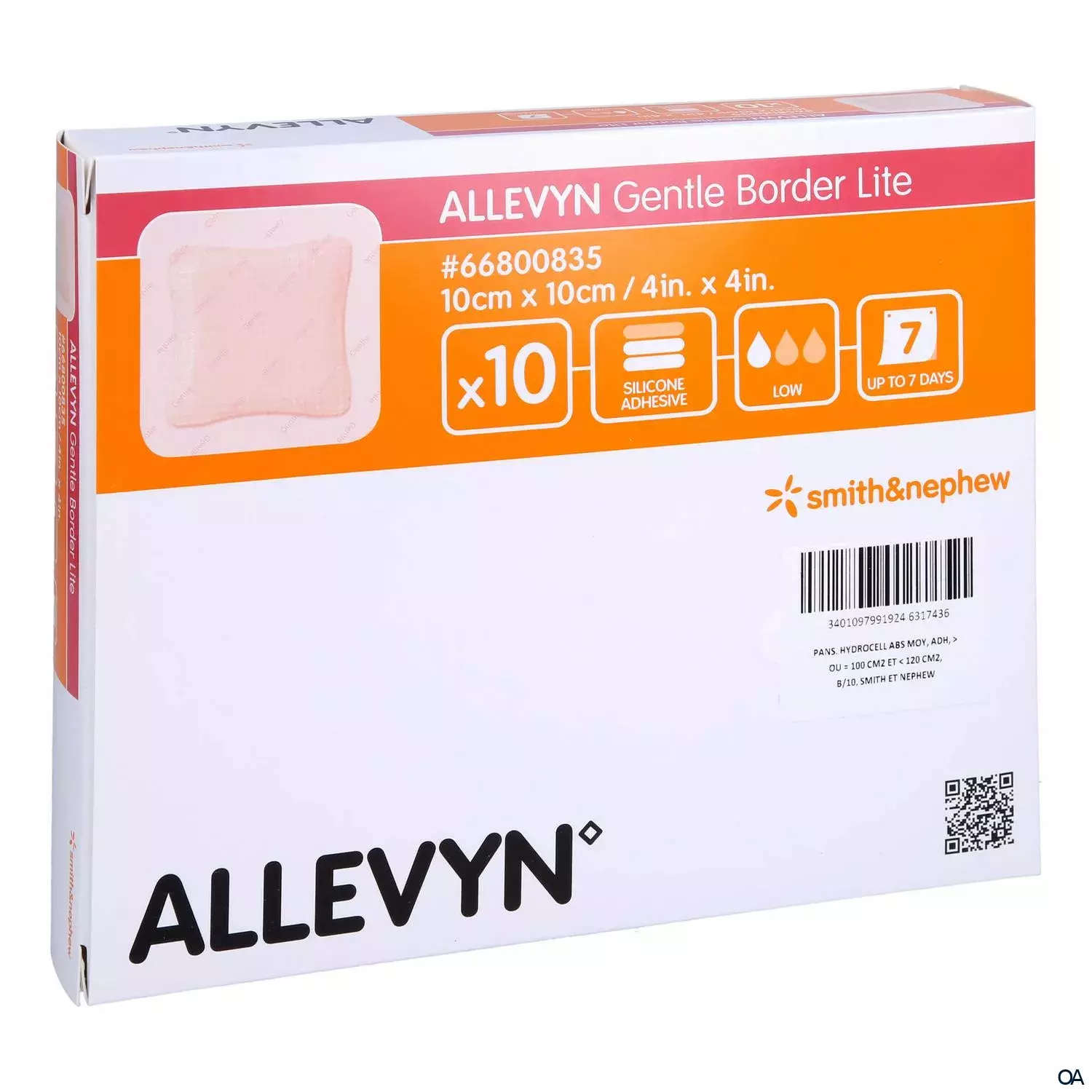ALLEVYN GENTLE BORDER LITE haftender Silikon-Schaumverband steril, 10 x 10 cm ALLEVYN GENTLE BORDER LITE haftender Silikon-Schaumverband steril, 10 x 10 cm
